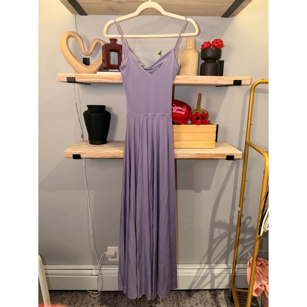 Maygel Coronel Purple Cutout Knot Back Maxi Dress OS Sleeveless Spaghetti Strap